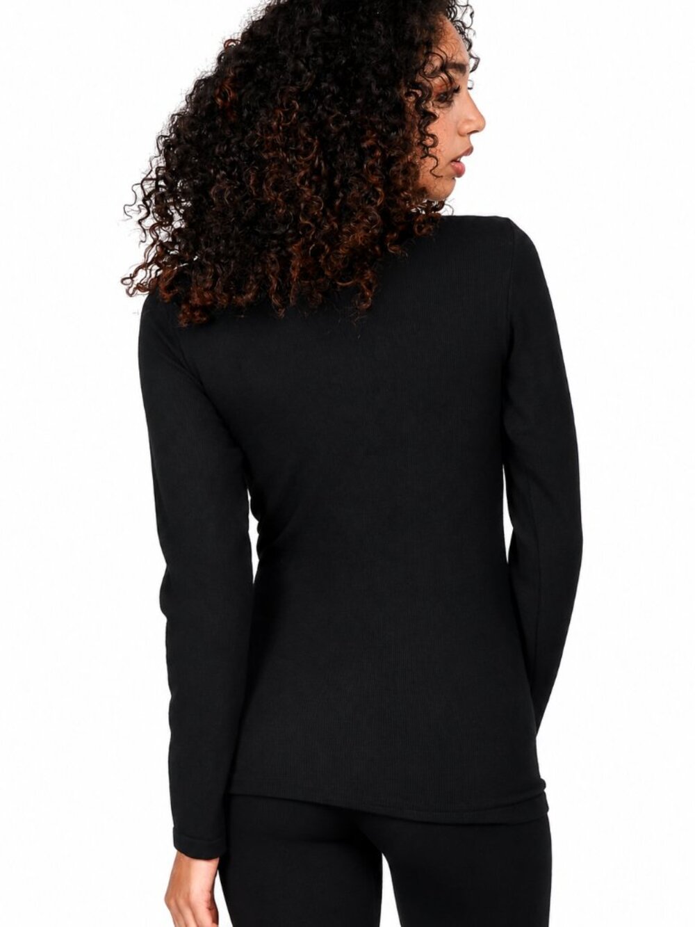 M. Rena Warm Ribbed Turtle Neck Long Sleeve Pullover Casual Tee Top. One Size - Picture 6 of 10